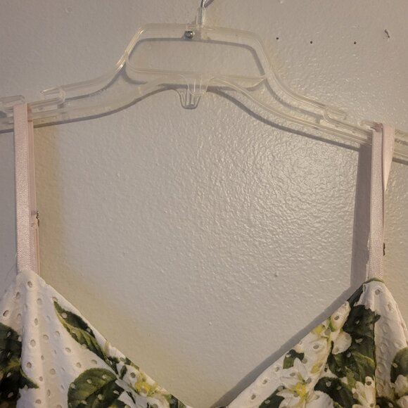 Betsey Johnson Women’s 14 White Green Floral Taylor Corset Jumpsuit Wide Leg - Picture 14 of 14